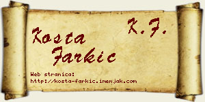 Kosta Farkić vizit kartica